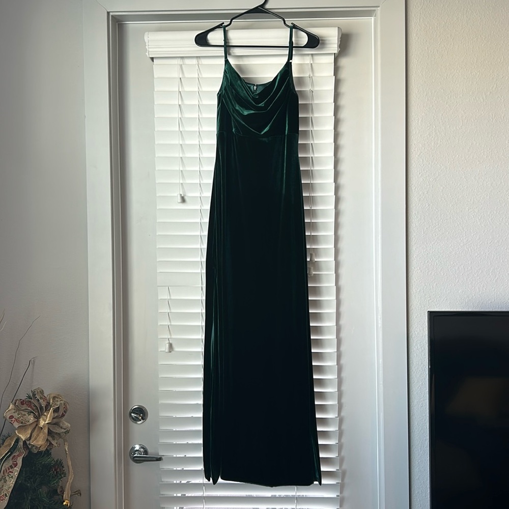 Revelry Green Velvet Dress